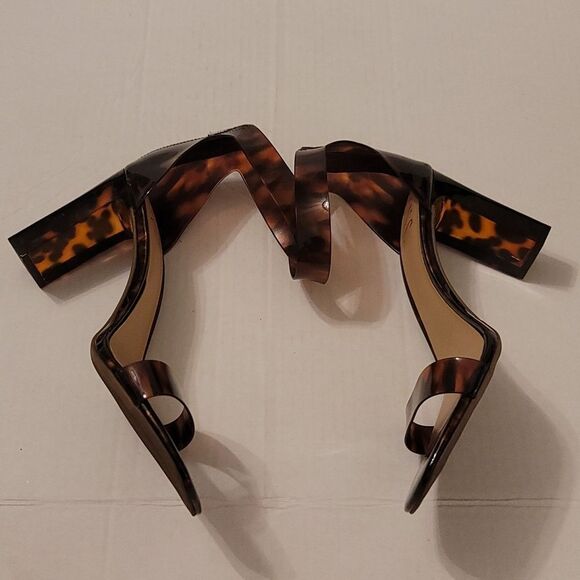 NEW INC TRANSLUCENT STRAPS ANKLE STRAP MAKENNA SQUARE TOE BLOCK HEEL SANDAL - Picture 14 of 16